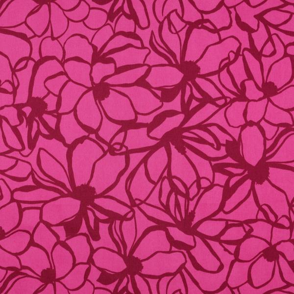 Baumwoll-Satin "Magnolia" von Nerida Hansen in Pink/Fuchsia